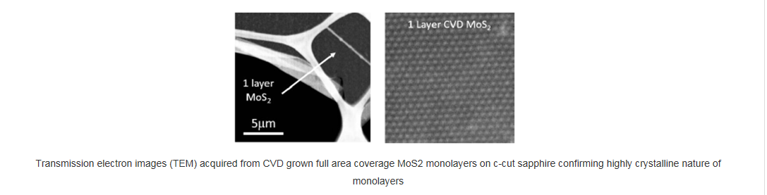 基于蓝宝石衬底的全区域覆盖的单层二硫化钼-Full Area Coverage Monolayer MoS2 on c-cut Sapphire